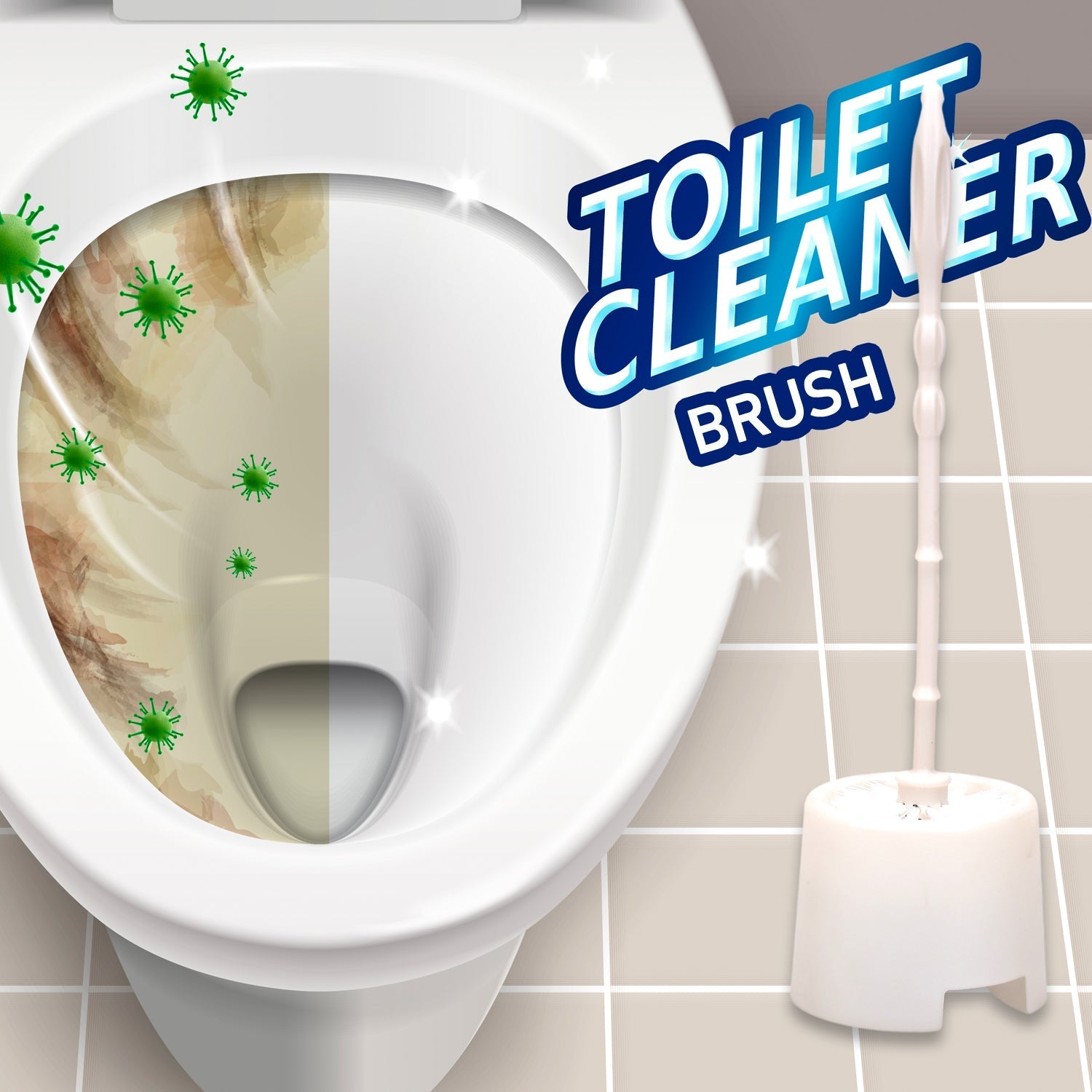 Toilet cleaning brush with a potted holder Toilet cleaning brush with a potted holder
